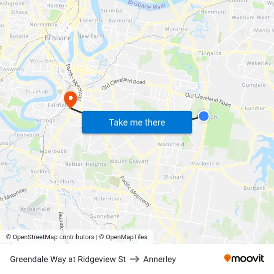 Greendale Way at Ridgeview St to Annerley map