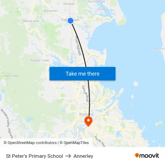 St Peter's Primary School to Annerley map