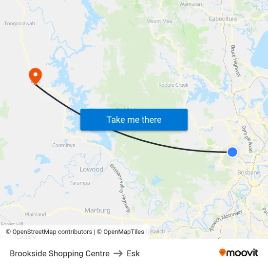 Brookside Shopping Centre to Esk map