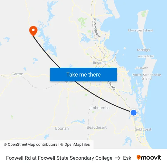 Foxwell Rd at Foxwell State Secondary College to Esk map