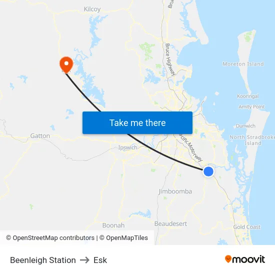 Beenleigh Station to Esk map