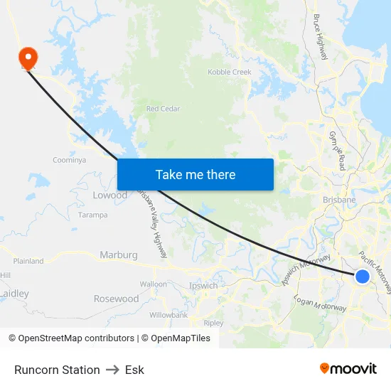 Runcorn Station to Esk map