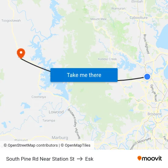 South Pine Rd Near Station St to Esk map