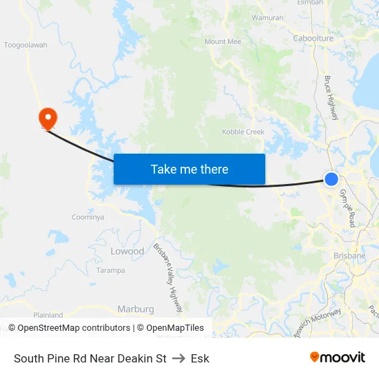 South Pine Rd Near Deakin St to Esk map
