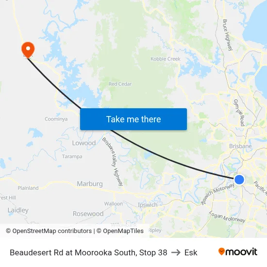Beaudesert Rd at Moorooka South, Stop 38 to Esk map