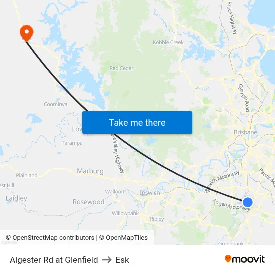Algester Rd at Glenfield to Esk map