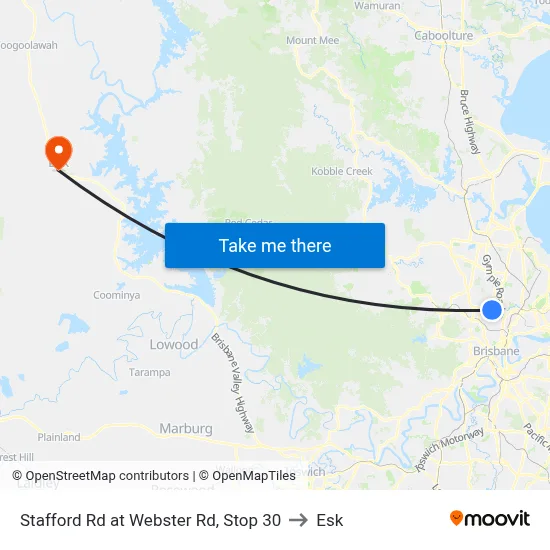 Stafford Rd at Webster Rd, Stop 30 to Esk map