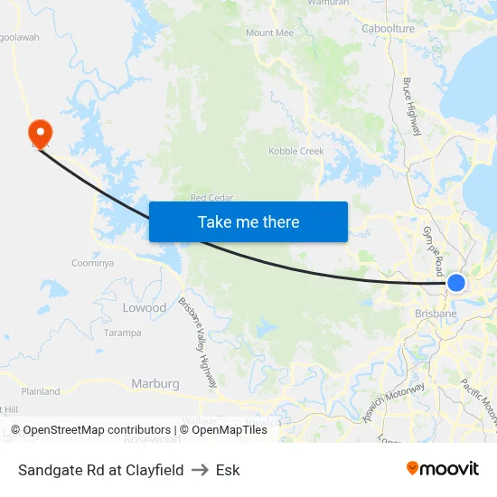 Sandgate Rd at Clayfield to Esk map
