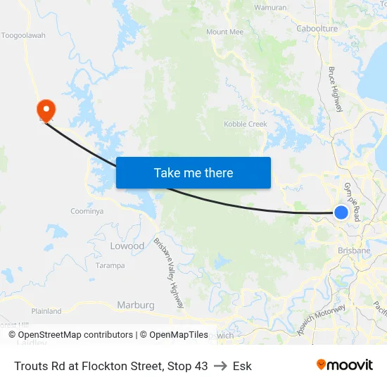 Trouts Rd at Flockton Street, Stop 43 to Esk map