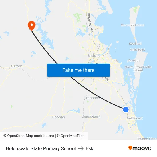 Helensvale State Primary School to Esk map