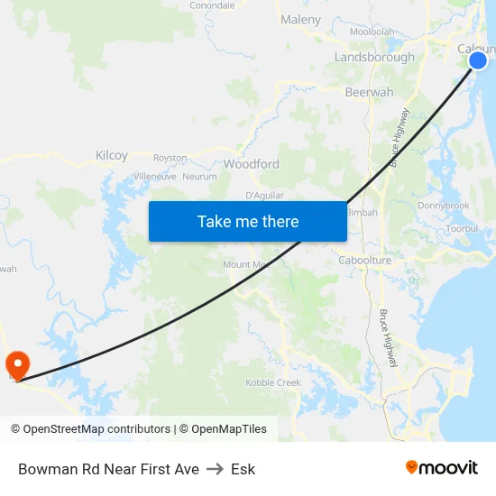 Bowman Rd Near First Ave to Esk map