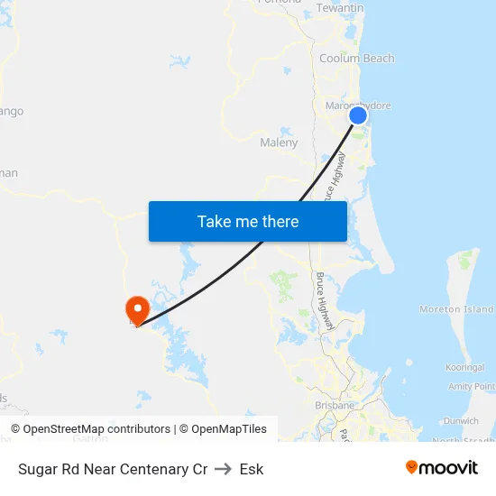 Sugar Rd Near Centenary Cr to Esk map