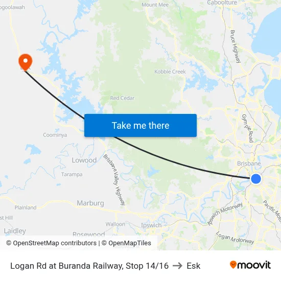 Logan Rd at Buranda Railway, Stop 14/16 to Esk map