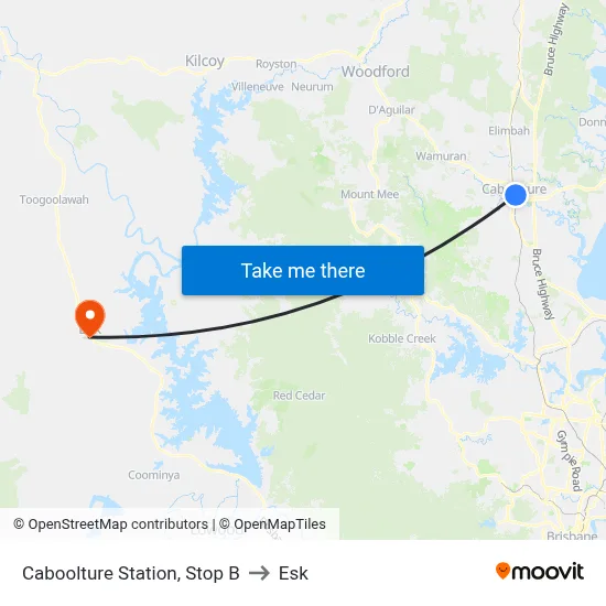 Caboolture Station, Stop B to Esk map