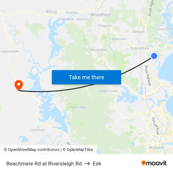 Beachmere Rd at Riversleigh Rd to Esk map