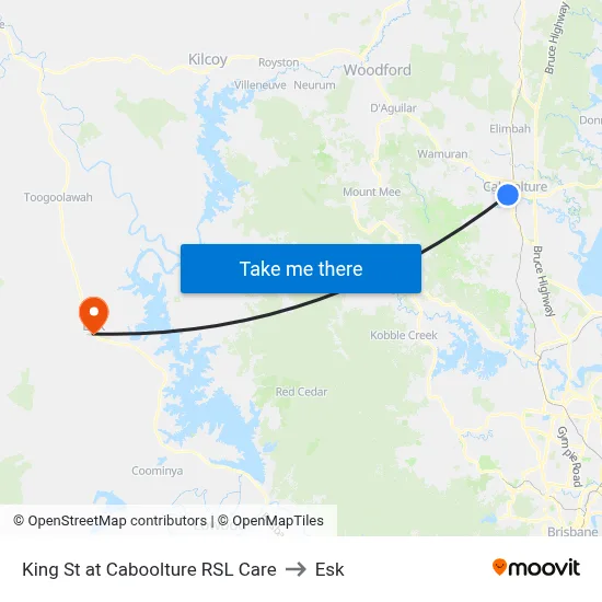 King St at Caboolture RSL Care to Esk map