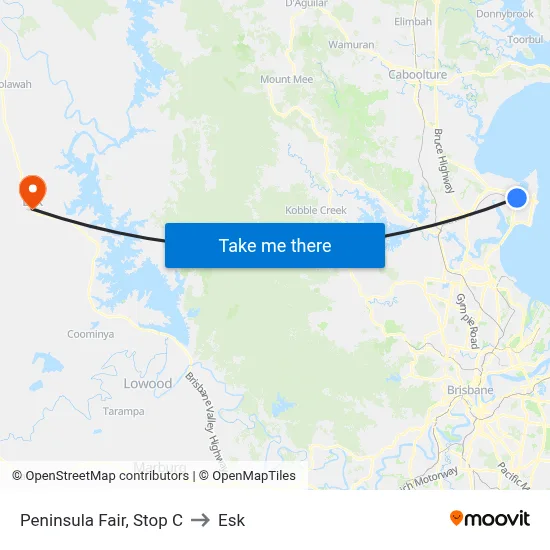 Peninsula Fair, Stop C to Esk map