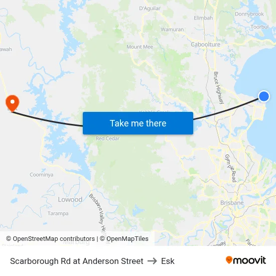 Scarborough Rd at Anderson Street to Esk map