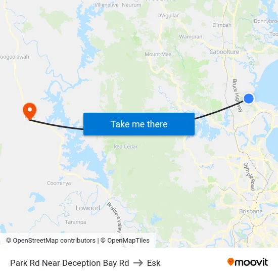 Park Rd Near Deception Bay Rd to Esk map