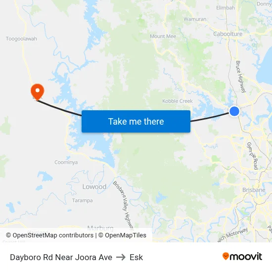 Dayboro Rd Near Joora Ave to Esk map