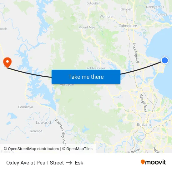 Oxley Ave at Pearl Street to Esk map