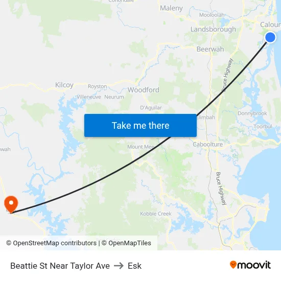 Beattie St Near Taylor Ave to Esk map