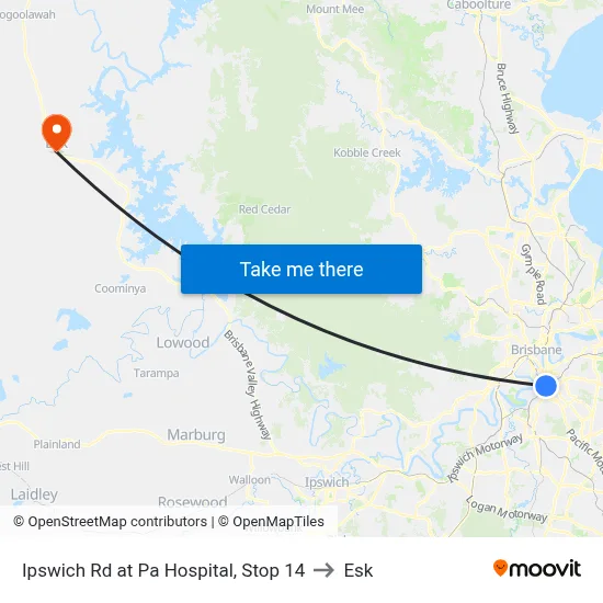 Ipswich Rd at Pa Hospital, Stop 14 to Esk map