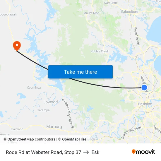 Rode Rd at Webster Road, Stop 37 to Esk map
