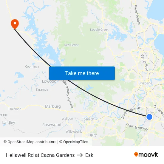 Hellawell Rd at Cazna Gardens to Esk map