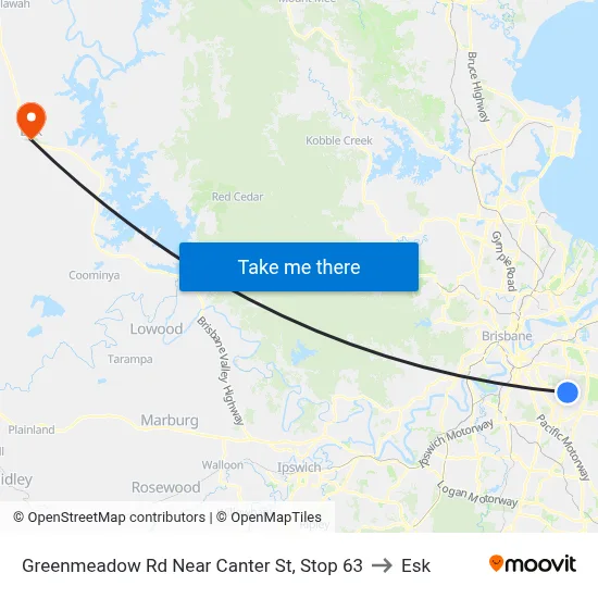 Greenmeadow Rd Near Canter St, Stop 63 to Esk map