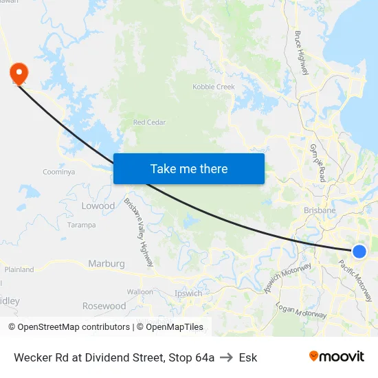 Wecker Rd at Dividend Street, Stop 64a to Esk map