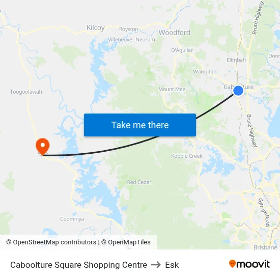 Caboolture Square Shopping Centre to Esk map
