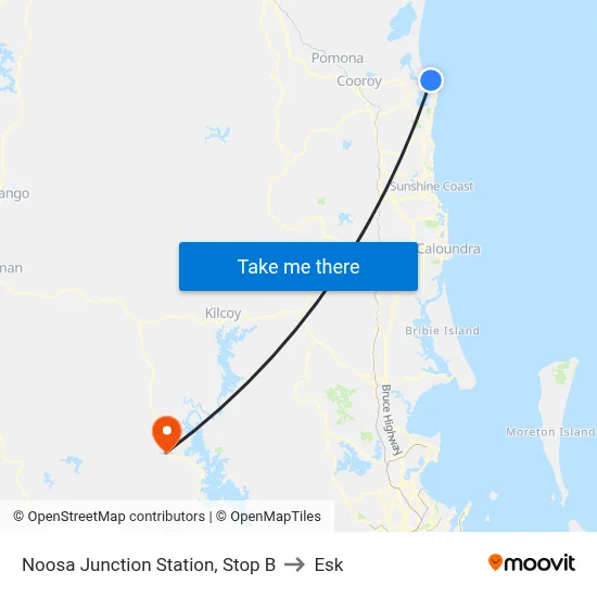 Noosa Junction Station, Stop B to Esk map