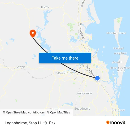 Loganholme, Stop H to Esk map