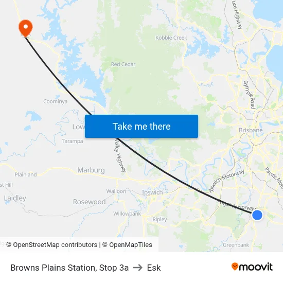 Browns Plains Station, Stop 3a to Esk map