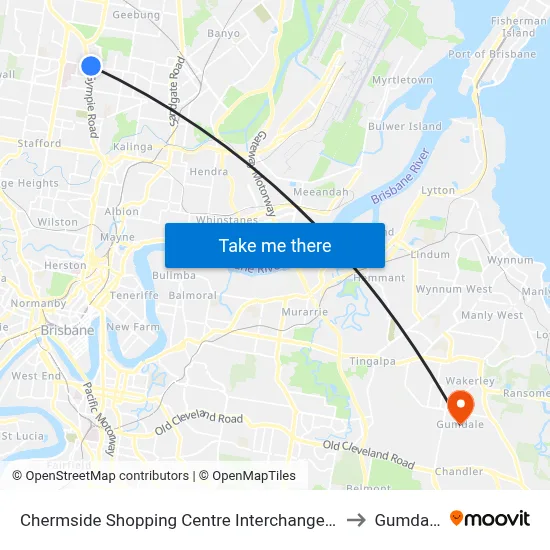 Chermside Shopping Centre Interchange H to Gumdale map
