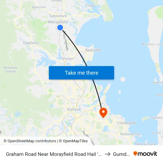 Graham Road Near Morayfield Road Hail 'N' Ride to Gumdale map