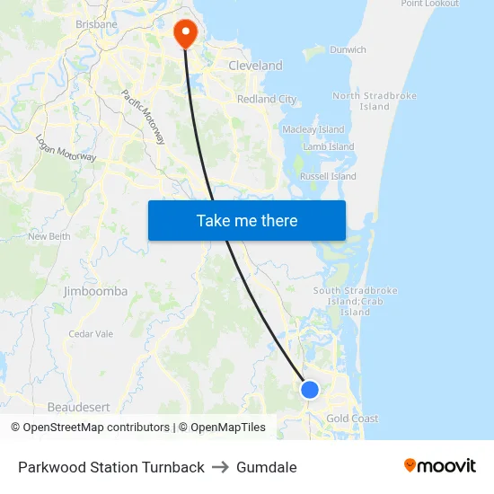 Parkwood Station Turnback to Gumdale map