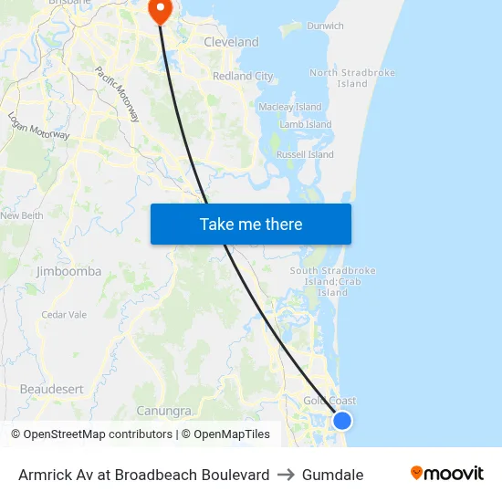 Armrick Av at Broadbeach Boulevard to Gumdale map