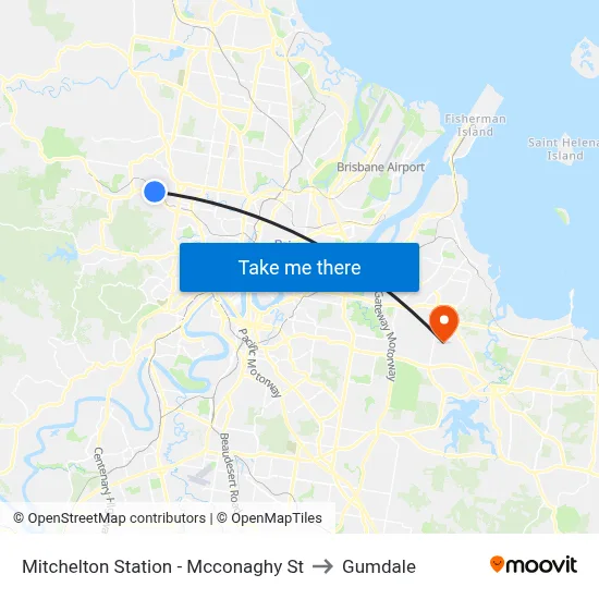 Mitchelton Station - Mcconaghy St to Gumdale map