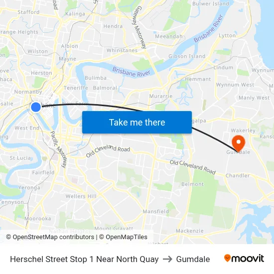 Herschel Street Stop 1 Near North Quay to Gumdale map