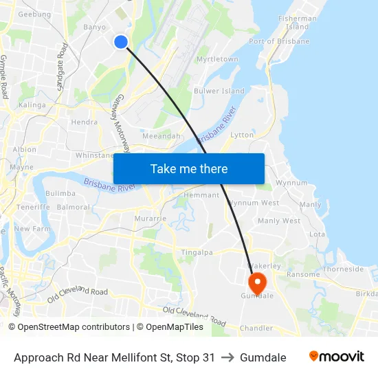 Approach Rd Near Mellifont St, Stop 31 to Gumdale map
