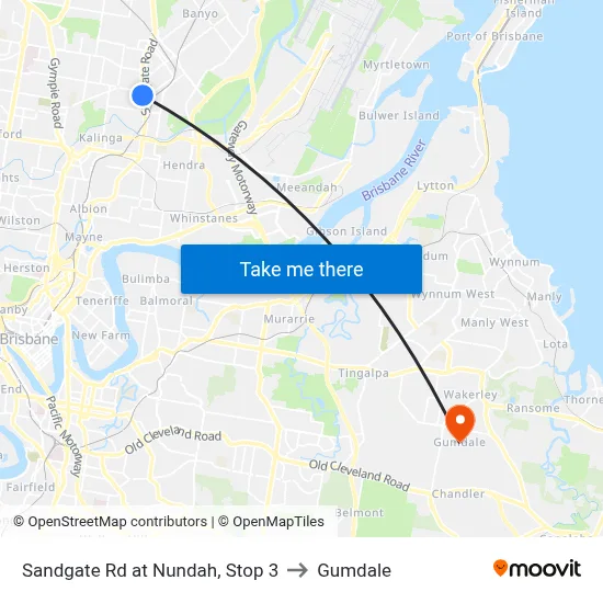 Sandgate Rd at Nundah, Stop 3 to Gumdale map
