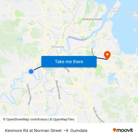 Kenmore Rd at Norman Street to Gumdale map
