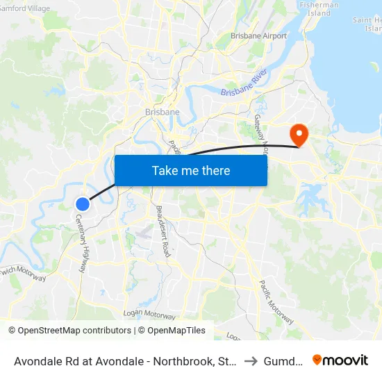Avondale Rd at Avondale - Northbrook, Stop 60 to Gumdale map
