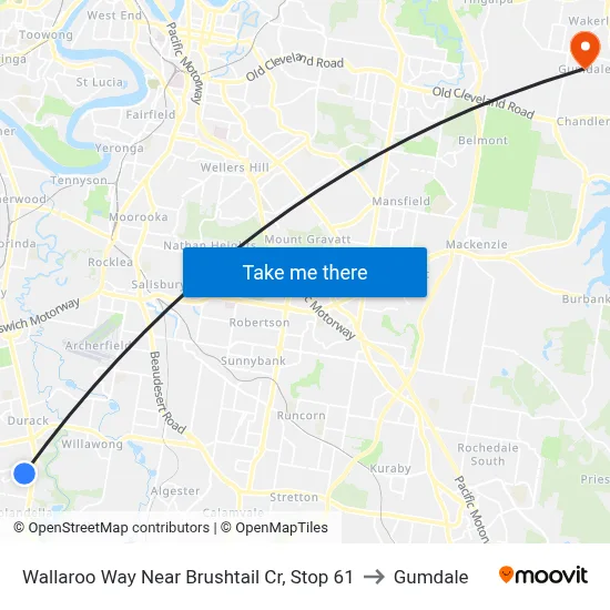 Wallaroo Way Near Brushtail Cr, Stop 61 to Gumdale map