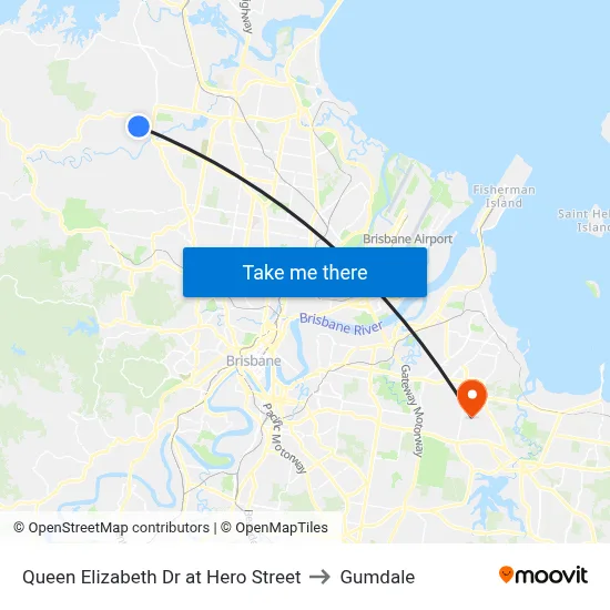 Queen Elizabeth Dr at Hero Street to Gumdale map
