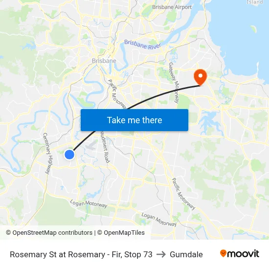 Rosemary St at Rosemary - Fir, Stop 73 to Gumdale map