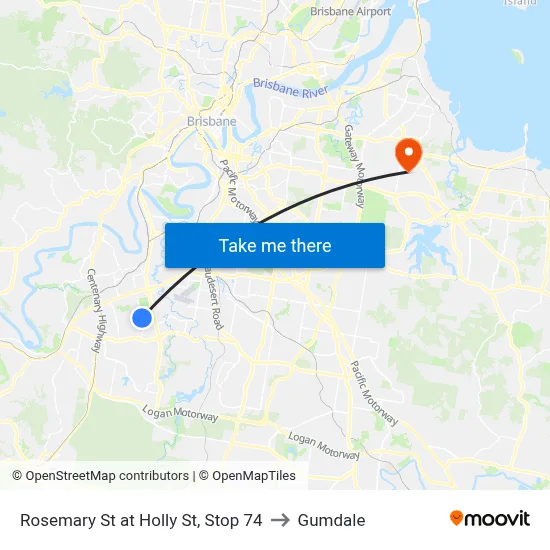 Rosemary St at Holly St, Stop 74 to Gumdale map