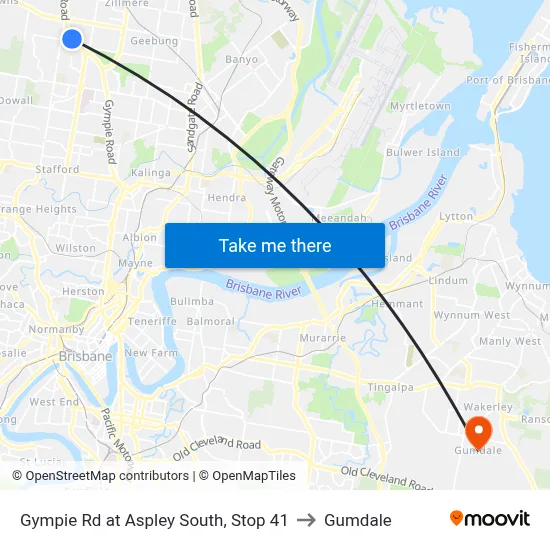 Gympie Rd at Aspley South, Stop 41 to Gumdale map
